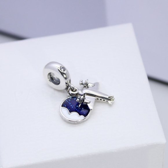 Pandora Propeller Plane Dangle Charm  Travel and Hobbies Sterling silver Pendant - Picture 4 of 5